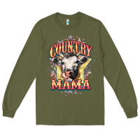 Army Green Country Mama Long Sleeve Tee - HowdyJamesFarm