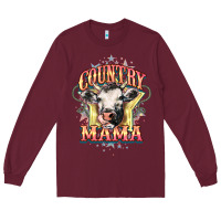 Burgundy Country Mama Long Sleeve Tee - HowdyJamesFarm