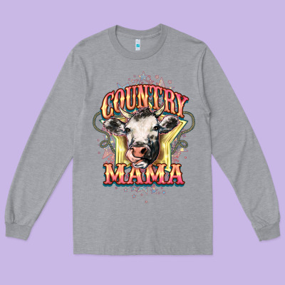 Country Mama Long Sleeve Tee Designed By Howdyjamesfarm