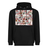Black hot cocoa christmas cheer pattern Heavyweight Hoodie - CowhideDigitalArt