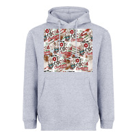 Heather Grey hot cocoa christmas cheer pattern Heavyweight Hoodie - CowhideDigitalArt