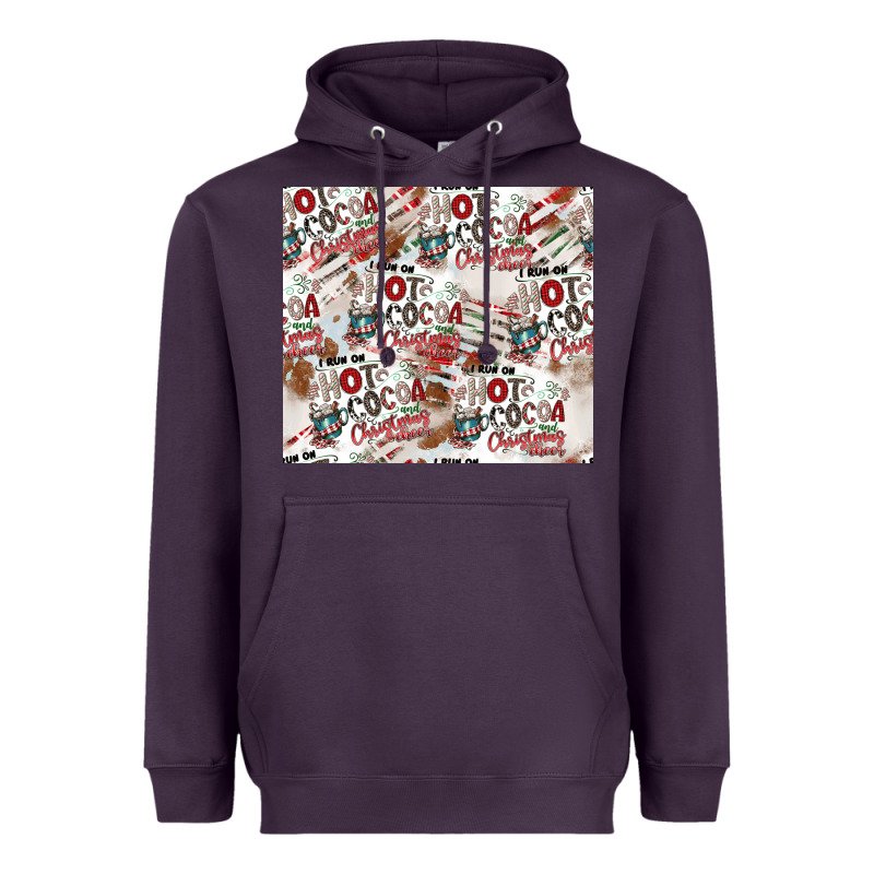 Hot Cocoa Christmas Cheer Pattern Heavyweight Hoodie by CowhideDigitalArt | Teevron