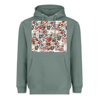Sage hot cocoa christmas cheer pattern Heavyweight Hoodie - CowhideDigitalArt