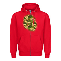 Red camouflage patch 3 Zipper Hoodie - BundleAndBundleShop