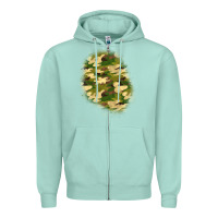 Seafoam camouflage patch 3 Zipper Hoodie - BundleAndBundleShop