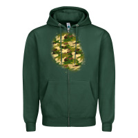Sports Green camouflage patch 3 Zipper Hoodie - BundleAndBundleShop