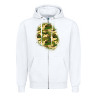 White camouflage patch 3 Zipper Hoodie - BundleAndBundleShop