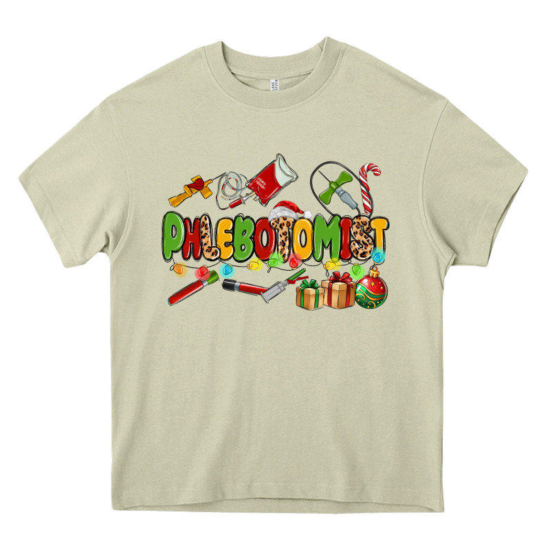 Christmas Phlebotomist Heavy Core Tee by MaliasSmallBusiness | Teevron