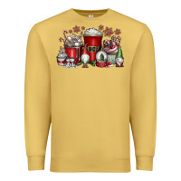 Antique Gold Christmas Coffee Drink Premium Sweatshirt - CowhideDigitalArt