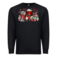 Black Christmas Coffee Drink Premium Sweatshirt - CowhideDigitalArt