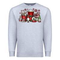 Heather Grey Christmas Coffee Drink Premium Sweatshirt - CowhideDigitalArt