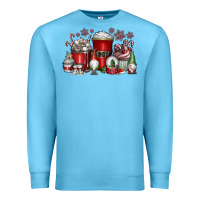 Ocean Blue Christmas Coffee Drink Premium Sweatshirt - CowhideDigitalArt
