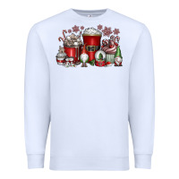 White Christmas Coffee Drink Premium Sweatshirt - CowhideDigitalArt