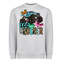 Heather Grey Easter Day Monster truck Easter egg crusher Heavyweight Sweatshirt - OliviaCreatesArt
