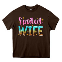 Chocolate Brown spoiled wife Heavy Core Tee - NancyCooperArtShop