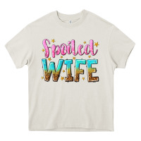 Cream spoiled wife Heavy Core Tee - NancyCooperArtShop