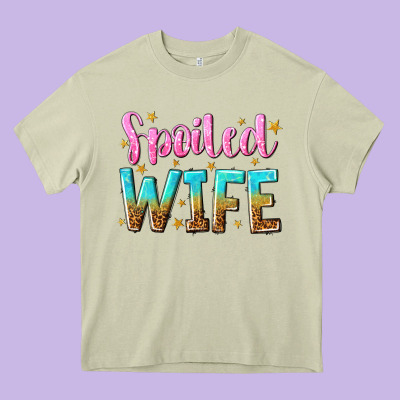 Spoiled Wife Heavy Core Tee Designed By Nancycooperartshop