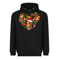 Black love Christmas  heart Heavyweight Hoodie - CowhideDigitalArt
