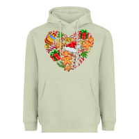 Matcha love Christmas  heart Heavyweight Hoodie - CowhideDigitalArt