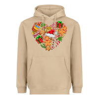 Mushroom love Christmas  heart Heavyweight Hoodie - CowhideDigitalArt