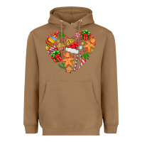 Toasted Coconut love Christmas  heart Heavyweight Hoodie - CowhideDigitalArt