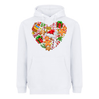 White love Christmas  heart Heavyweight Hoodie - CowhideDigitalArt