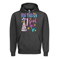Charcoal Heather birthday girl 1 Zipper Hoodie - BundleAndBundleShop