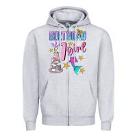 Heather Grey birthday girl 1 Zipper Hoodie - BundleAndBundleShop
