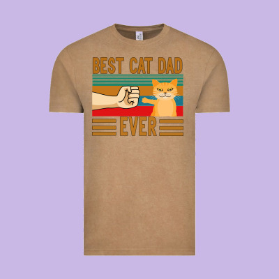 Best Cat Dad Ever Vintage Tee Designed By Bettercallsaul