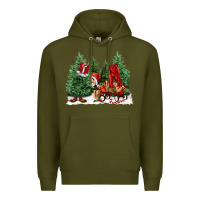 Army Green christmas santa Premium Hoodie - FaDigitalArtStudio