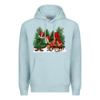 Blue Mist christmas santa Premium Hoodie - FaDigitalArtStudio