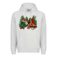 Dove Grey christmas santa Premium Hoodie - FaDigitalArtStudio