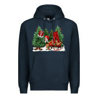 Navy christmas santa Premium Hoodie - FaDigitalArtStudio