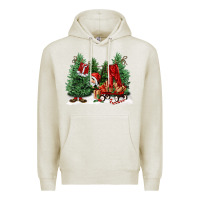 Oatmeal Heather christmas santa Premium Hoodie - FaDigitalArtStudio