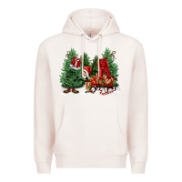 Pale Pink christmas santa Premium Hoodie - FaDigitalArtStudio