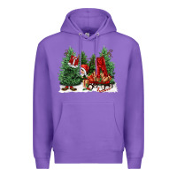 Purple christmas santa Premium Hoodie - FaDigitalArtStudio