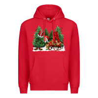 Red christmas santa Premium Hoodie - FaDigitalArtStudio