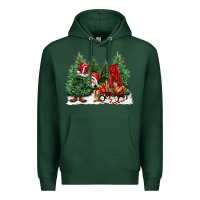 Sports Green christmas santa Premium Hoodie - FaDigitalArtStudio
