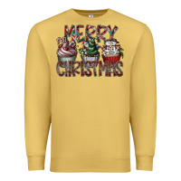 Antique Gold Merry Christmas Premium Sweatshirt - CowhideDigitalArt