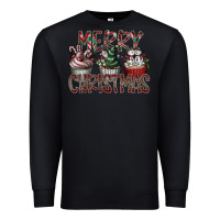 Black Merry Christmas Premium Sweatshirt - CowhideDigitalArt