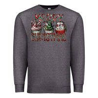 Charcoal Heather Merry Christmas Premium Sweatshirt - CowhideDigitalArt