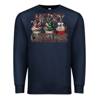 Navy Merry Christmas Premium Sweatshirt - CowhideDigitalArt