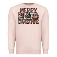 Pale Pink Merry Christmas Premium Sweatshirt - CowhideDigitalArt
