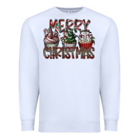 White Merry Christmas Premium Sweatshirt - CowhideDigitalArt