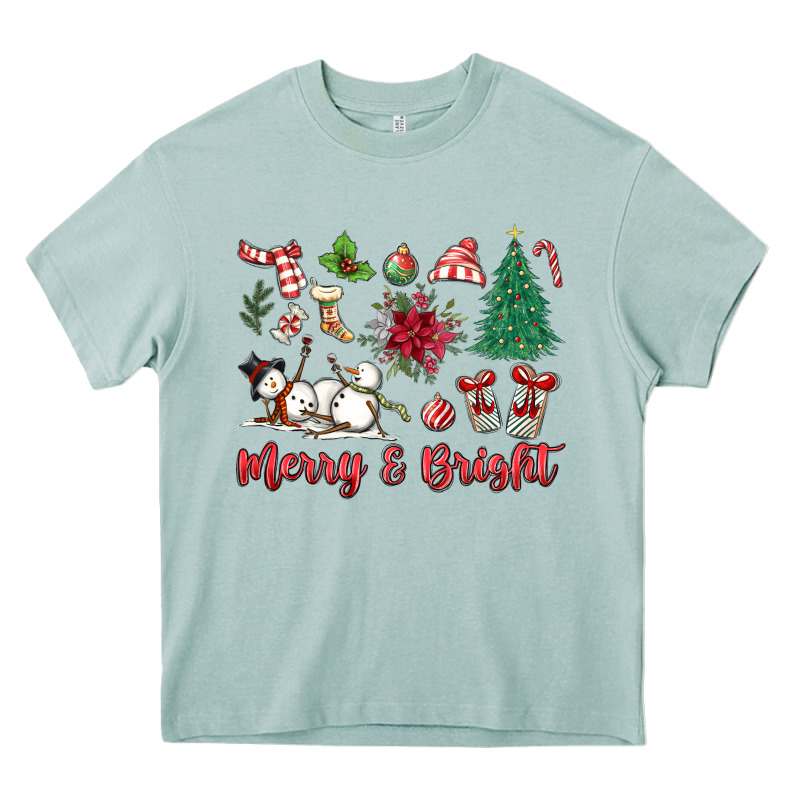 Merry Bright Heavy Core Tee by MaliasSmallBusiness | Teevron