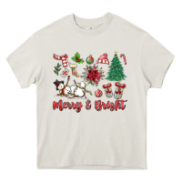 Cream merry bright Heavy Core Tee - MaliasSmallBusiness