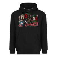 Black I Run Hot Cocoa And Christmas Cheer Heavyweight Hoodie - CowhideDigitalArt