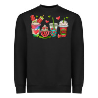 Black watermelon summer coffee cups Heavyweight Sweatshirt - OliviaCreatesArt