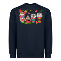 Navy watermelon summer coffee cups Heavyweight Sweatshirt - OliviaCreatesArt