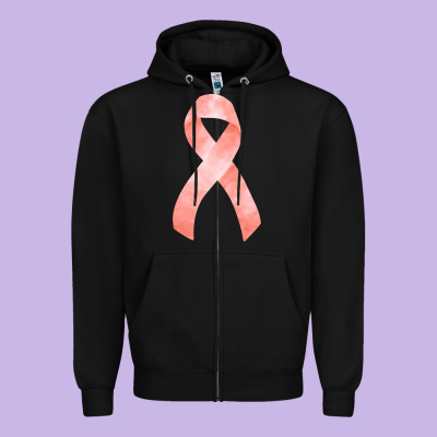 Uterine Or Endometrial Cancer Ribbon Zipper Hoodie Designed By Fadigitalartstudio